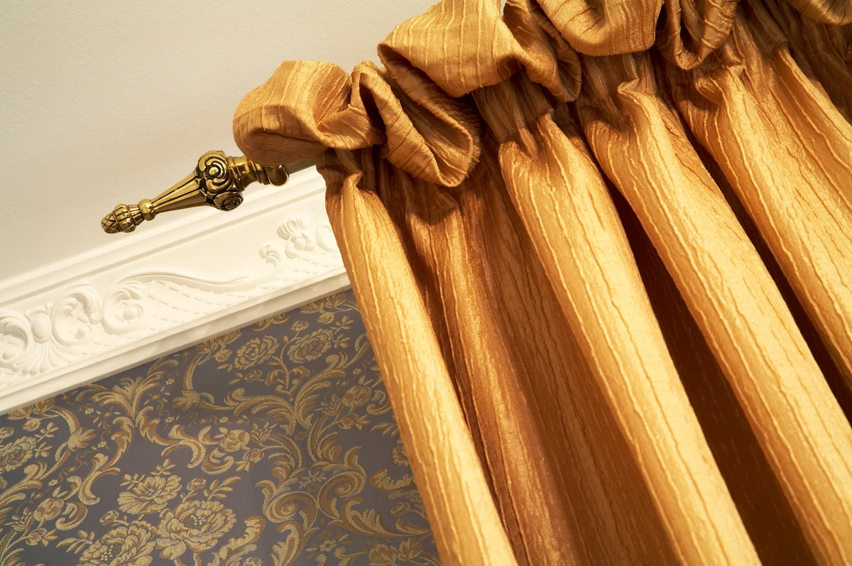 Gold custom curtain by Denver window designers