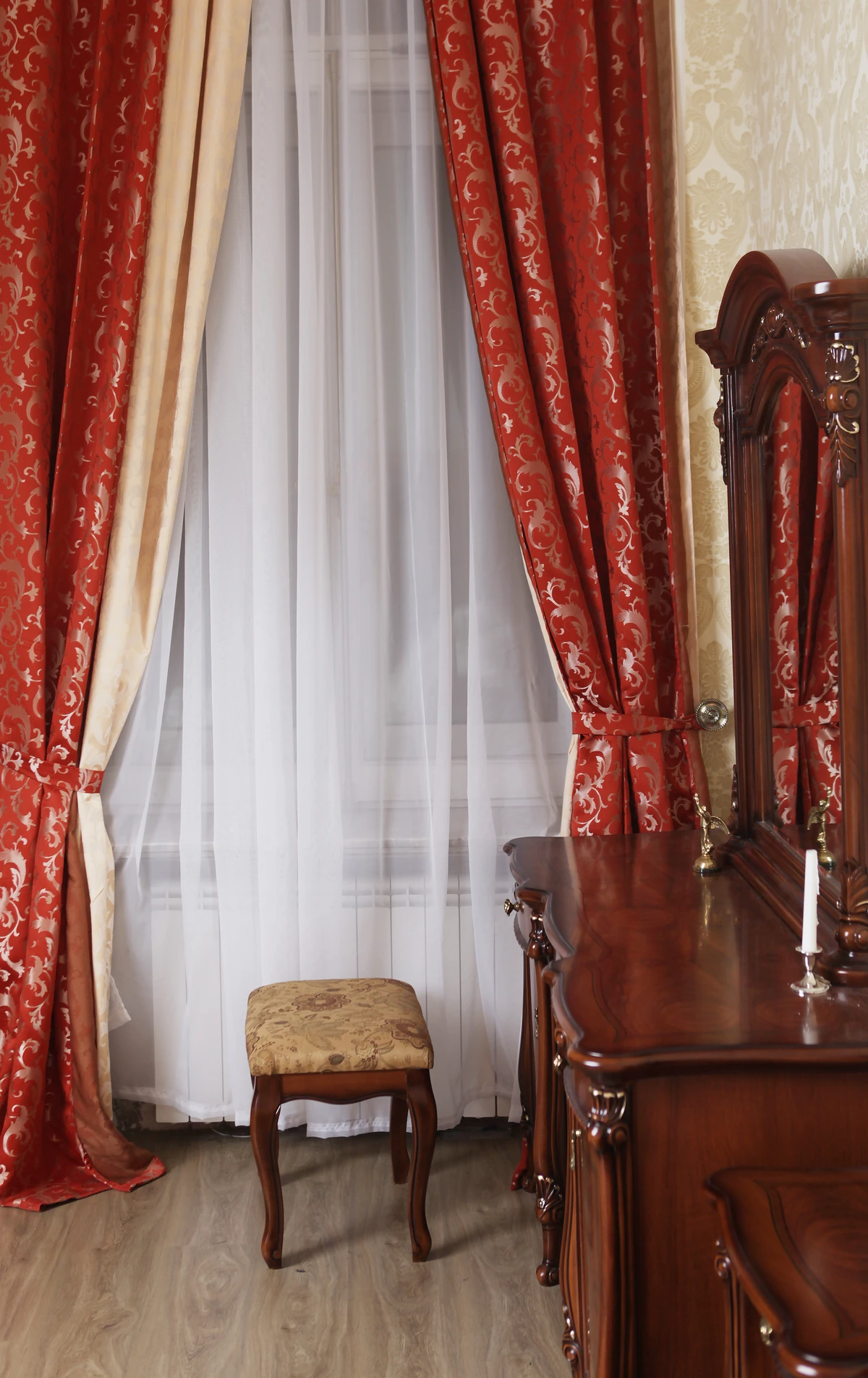 Luxury bedroom interior with custom curtains Denver CO